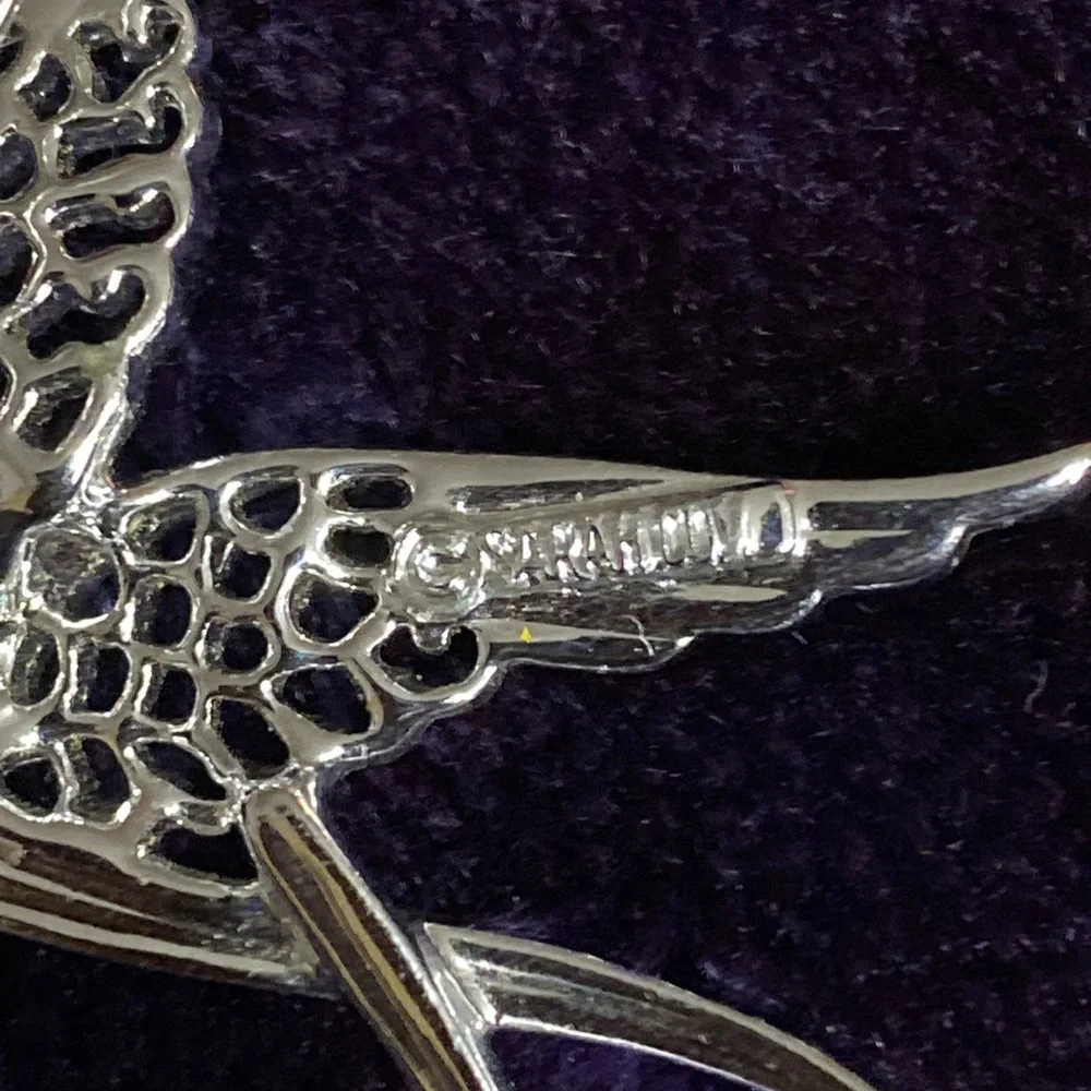 Vintage Sarah Coventry Silver tone Brooch PEACE Dove Pin VTG Signed - Picture 5 of 5